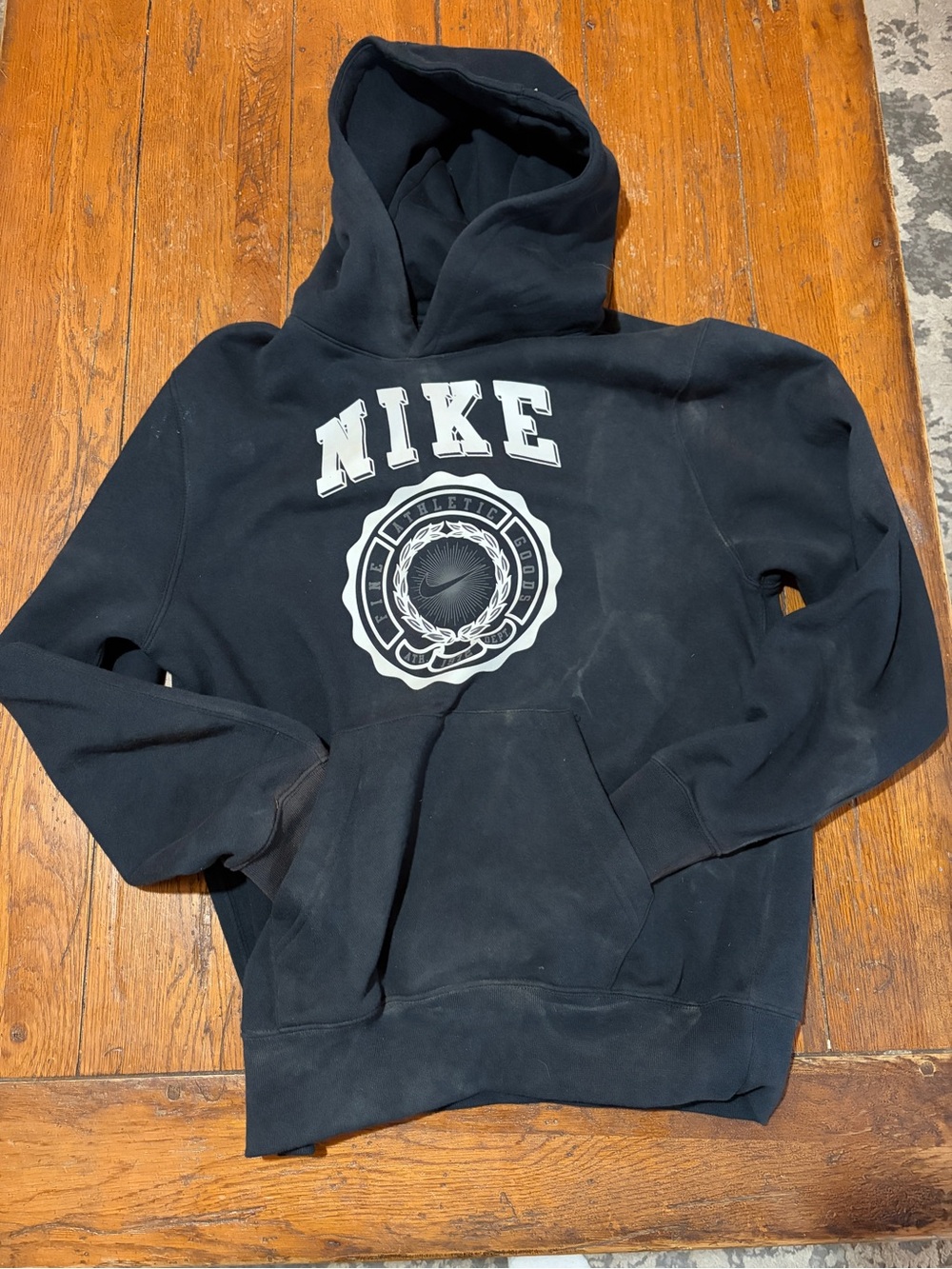Nike Black Pullover Hoodie with White Logo Crest